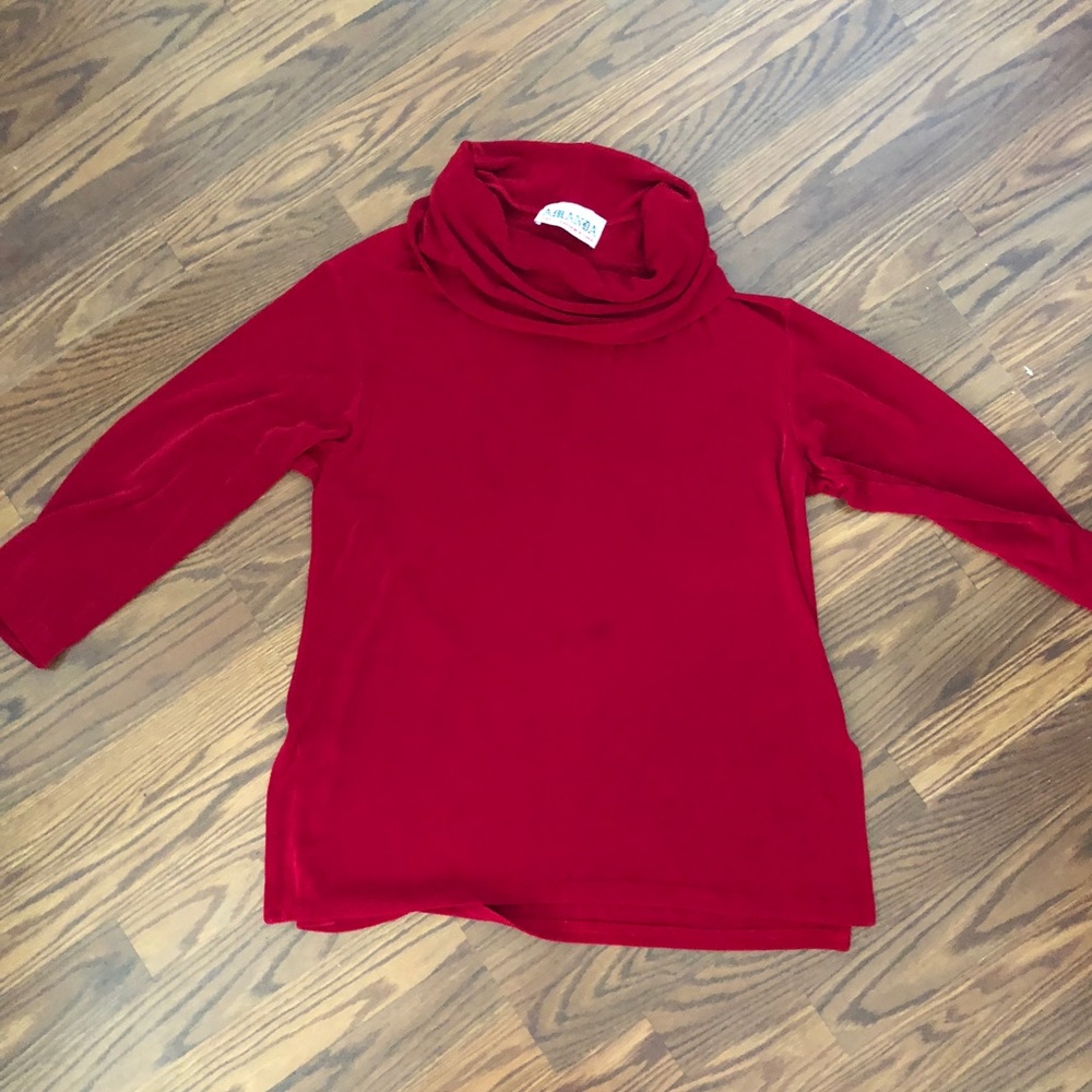 Red turtle neck